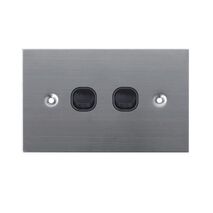 SW2/SS/BLK - 316 Stainless Steel 2 Gang 16 Amp Switch