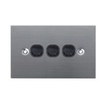 SW3/SS/BLK - 316 Stainless Steel 3 Gang 16 Amp Switch