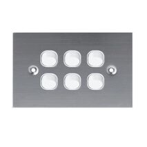 SW6/SS/WH - 316 Stainless Steel 6 Gang 16 Amp Switch