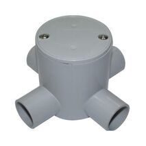 Junction Box Deep 4 Way Entry PVC 20mm Grey