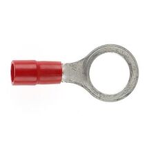 PRE-INSULATED RING TERMINAL (0.5-1.6MM CABLE) RED 8MM STUD DOUBLE GRIP