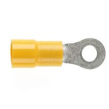 PRE-INSULATED RING TERMINAL (2.5-6.0MM CABLE) YELLOW 5MM STUD DOUBLE GRIP