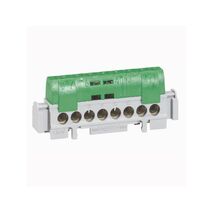 17 Way IP2X Terminal Block | Green Cover | Rail Mounted | 100A by Legrand