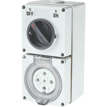 combination switched socket outlet 32A 5 round pins