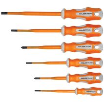 Insulated Slimline Screwdriver Set | 1000V AC/1500V DC | Soft Grip Handle & IEC Approved Insulation | Majortech