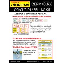 Water Lockout Labels Kit | Includes 2525 Energy Source Labels | Durable A4 Charts & Tag Holders | Cirlock