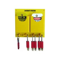 Mini Lockout Station | High-Impact Plastic | Wall Mountable | Safety Yellow by Cirlock