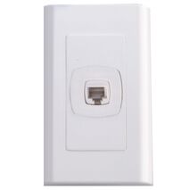 RJ45 Socket with Large One Gang Plate | Impact-Resistant | Flush & Surface Mount by Transco