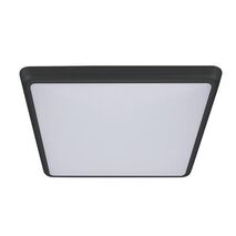 SOLAR-300-SQ Square Tricolour 25W 300MM Slimline Led Dimmable IP54 Oyster Light - Black