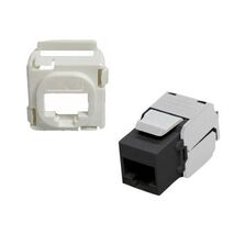 Category 6 Keystone RJ45 Connector | Black with White Bezels | Pack of 50 by CABAC