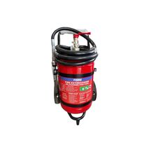 30L Mobile Wheeled Fluorine Free Foam Fire Extinguisher | 4A:20B Fire Rating | Stainless Steel & Red Powder Coated by Firebox