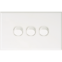 Slim Three Gang Switch Plate Cover | Modern Design | Compatible with Three Gang Configurations by Dexton