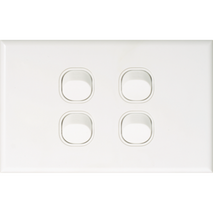 Slim Four Gang Switch Plate Cover | Durable Design | Easy Installation | Electrical Switch Cover by Dexton