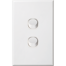 Standard Two Gang Switch | 16 Amps Rating | Slim Design & Vertical Orientation by Dexton