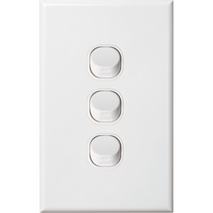 Standard Three Gang Switch | 16 Amps | Slim Design & Vertical Orientation by Dexton