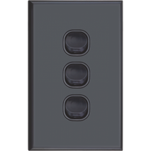 Three Gang Switch 16A | Black Finish | Versatile Use & Durable Design by Dexton