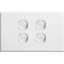 Standard 4 Gang Cover Plate | Pack of 10 | Durable Material & Electrical Compliance | Dexton