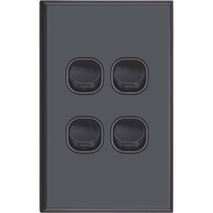 Four Gang Light Switch 16A | Black Color | Durable Design & Professional Installation by Dexton