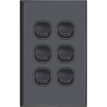 Six Gang Switch 16A | Standard Design | Durable & Reliable | Black by Dexton