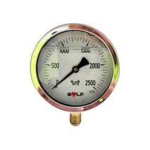 Oil Filled Pressure Gauge 100mm 2500kPa | 3/8 BSP Thread | Stainless Steel | Bottom Entry by Firebox