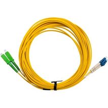 MSS Fibre SCA - LC Singlemode 15 Metre Yellow LSZH 2mm Duplex Fibre Patch Lead