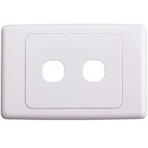 Wall Plate 2 Gang | Durable Plastic | Easy Installation | White by Homeware