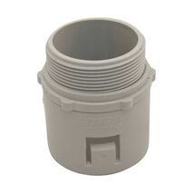 Fittings Adapter Screw to Corrugated PVC 40mm Grey