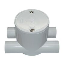 Deep Junction Box Tangential H-Way Entry 20mm Grey