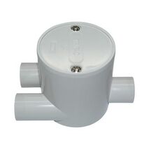 Deep Junction Box Tangential Y-Way Entry 20mm Grey