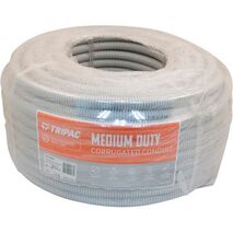 Tripac Medium Duty PVC Corrugated Conduit Grey 16mm X 50m