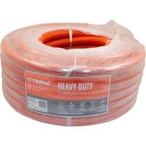 Tripac Heavy Duty PVC Corrugated Conduit Orange 25mm X 25m