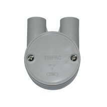 Shallow Junction Box Tangential U-Way Entry 25mm Grey