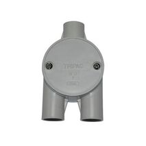 Shallow Junction Box Tangential Y-Way Entry 25mm Grey