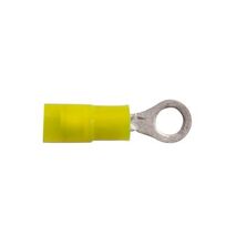 PRE-INSULATED RING TERMINAL (0.2-0.5MM CABLE) YELLOW 3MM STUD DOUBLE GRIP