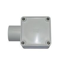 Square Junction Box 1-Way Entry 40mm Grey