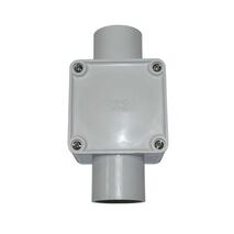 Square Junction Box 2-Way Entry 40mm Grey
