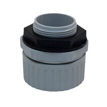 Straight Gland Fitting with Nylon Lock Ring 32mm Grey