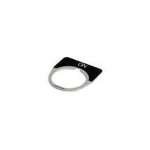 Pushbutton Legend Plate 1/2 Round | Black Field with White Lettering | CSA Certified by Eaton