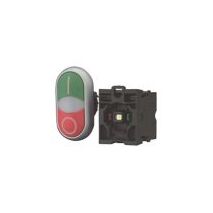 Double Actuator Push Button Switch | 85-264V AC | NC & NO Contacts | White LED by Eaton
