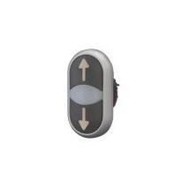 Double Actuator Push Button Switch | Momentary Action | White Lens & Black Body | RMQ-Titan by Eaton