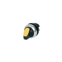 Illuminated Selector Switch | Maintained 2-Position | Yellow Actuator & Titanium Bezel by Eaton