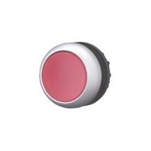 Illuminated Push Button Switch | Momentary Actuator | Red LED | Titanium Bezel by Eaton