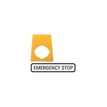 Emergency Stop Label for M22 Series | Bright Yellow | High Visibility & Compliance | Eaton