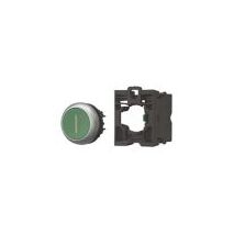 Momentary Pushbutton Switch | Green Color | Titanium Bezel & N/O Contact | Eaton