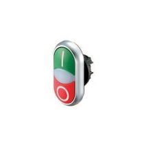 Double Actuator Push Button Switch | Momentary Operation | Non-Flush Design | White Lens with Indicators by Eaton
