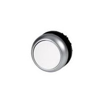 M22 Flat Momentary Pushbutton | White Button | Titanium Bezel | RMQ-Titan by Eaton