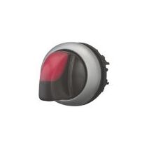 Illuminated Selector Switch | Maintained 3-Position | Red Actuator & Titanium Bezel by Eaton