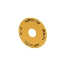 Emergency Stop Label | Yellow High Visibility | Multilingual Text | 60mm Diameter by Eaton