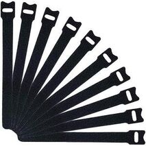 Hook & Loop Cable Tie | Reusable Design | Durable Black Material | 300mm x 16mm by Tuff