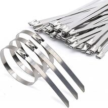 Stainless Steel Cable Tie 520mm | Heavy Duty | Corrosion Resistant | 100 Pack by Tuff